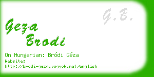 geza brodi business card