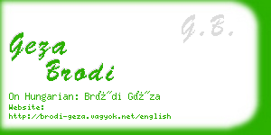 geza brodi business card